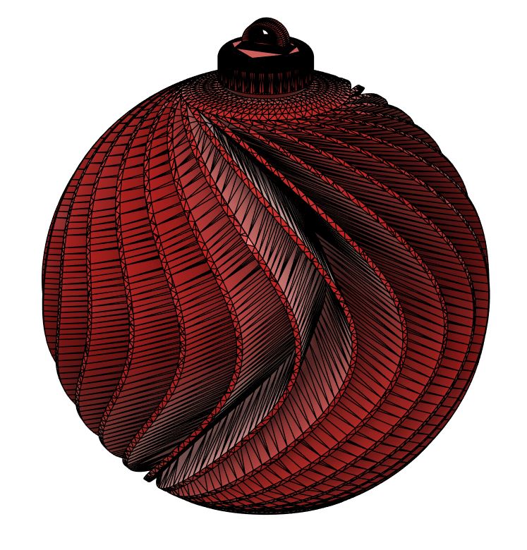 Christmas Tree Ornament SPHERE one piece 3D model thumbnail