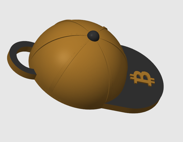 Miniatura 3 do modelo 3D Bitcoin Cap Keychain