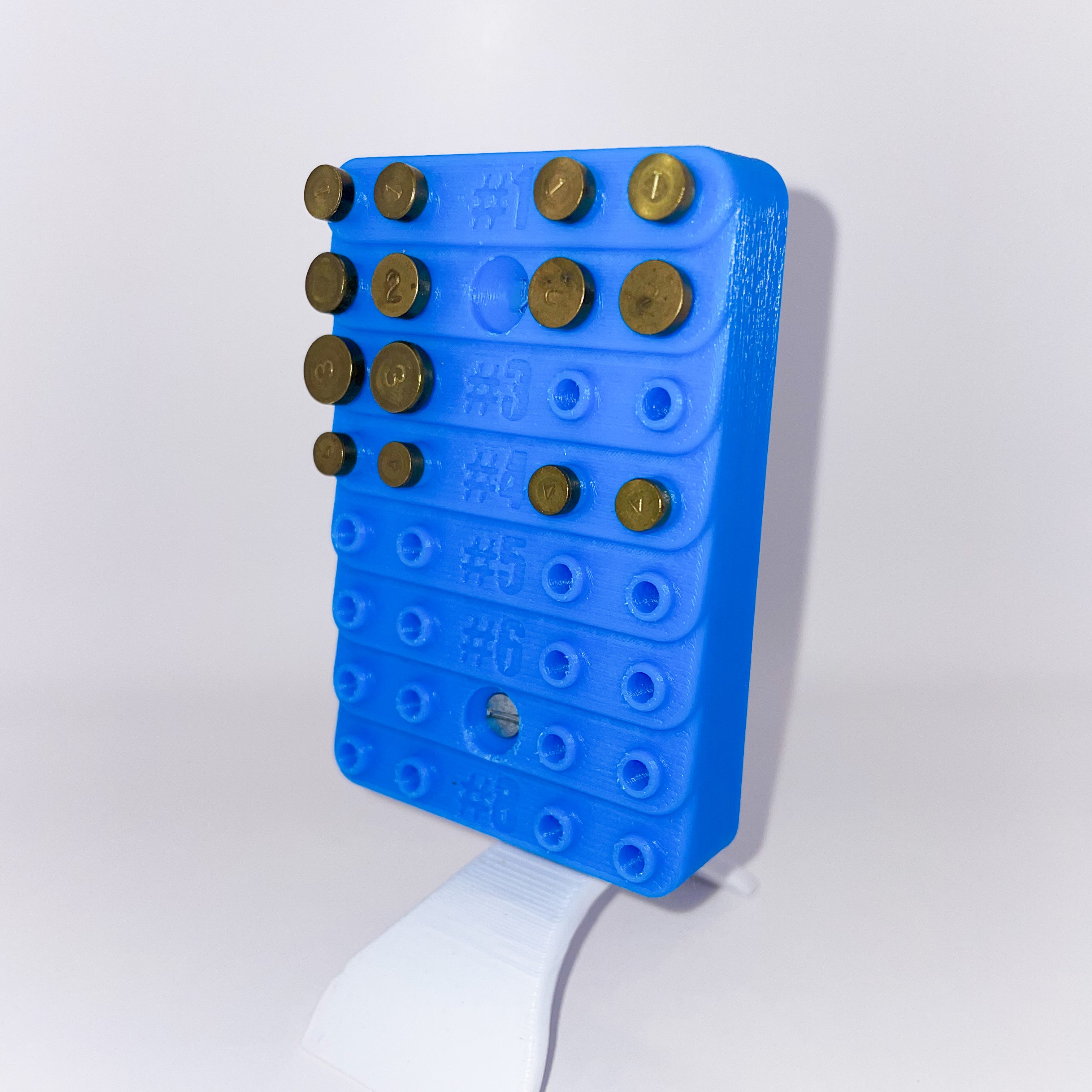 8-Row Locator Pin Holder for Dillon SDB, 550, XL Reloading - Wall or Pegboard