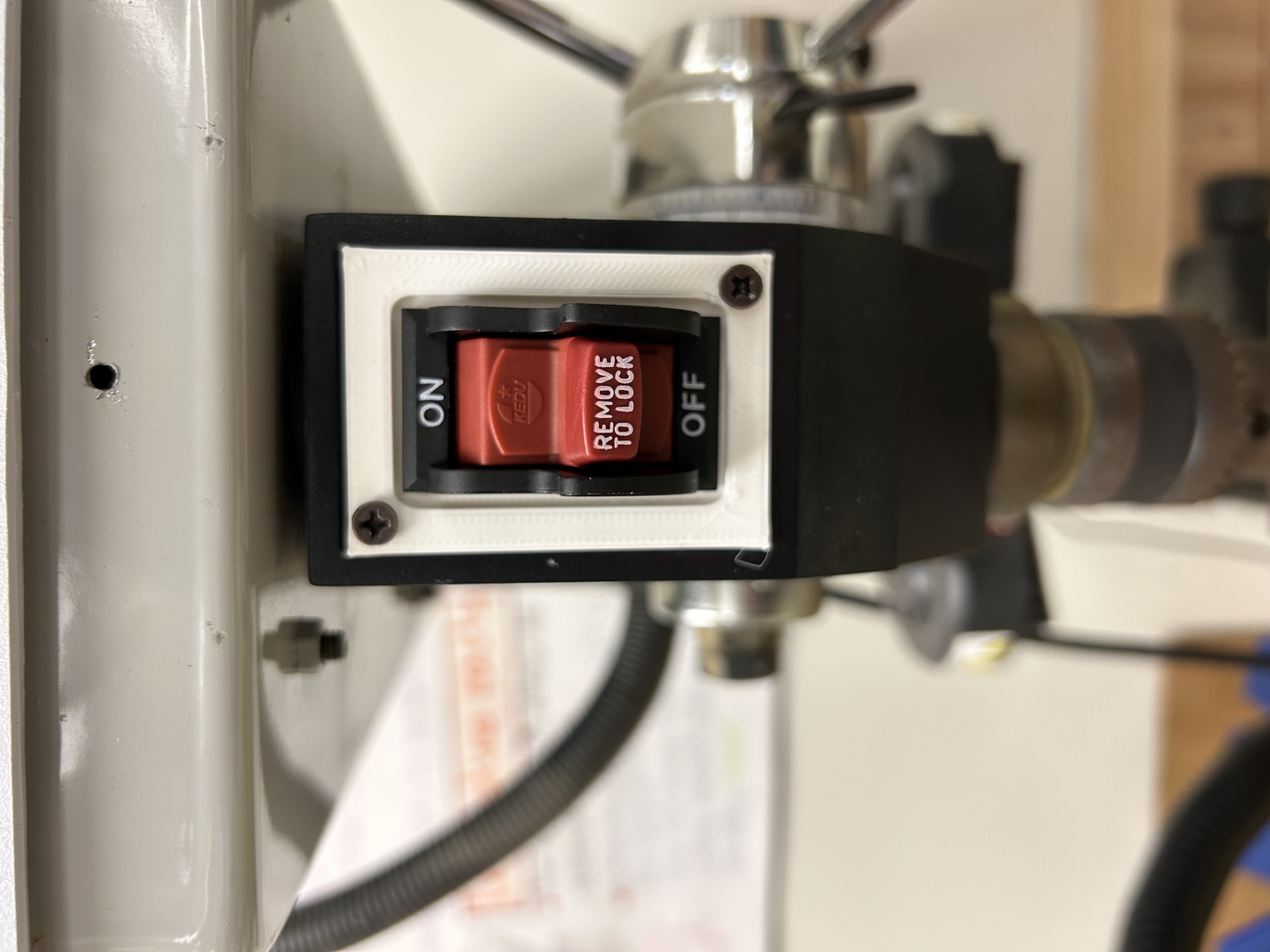 power switch plate for drillpress