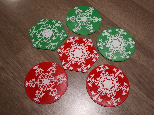 Snowflake coasters