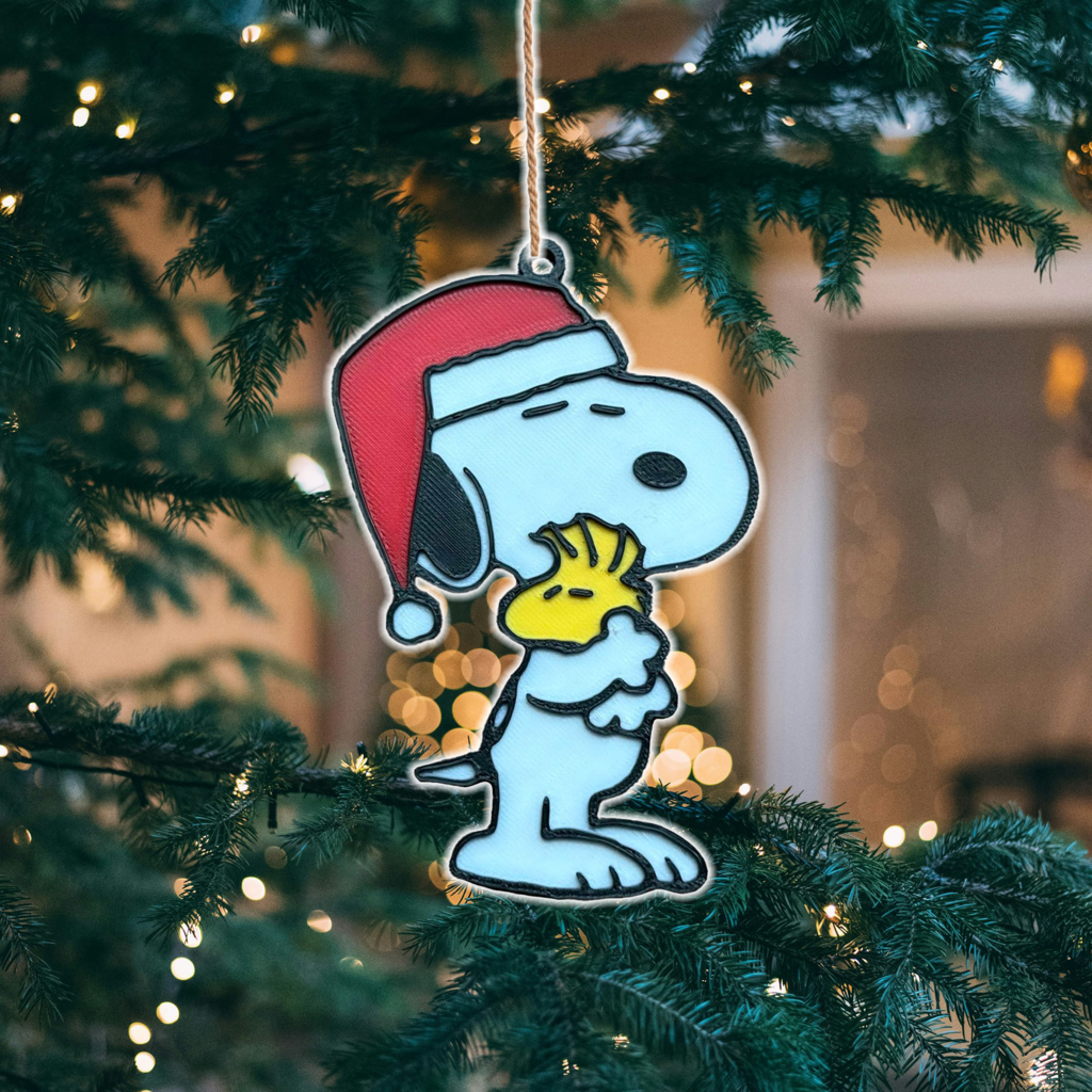 Snoopy hugging Woodstock Christmas Tree Ornament
