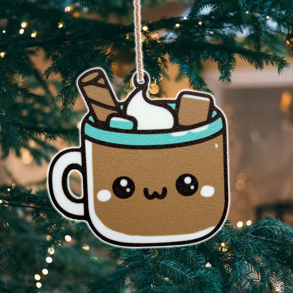 Cute Kawaii Hot Cocoa Ornament