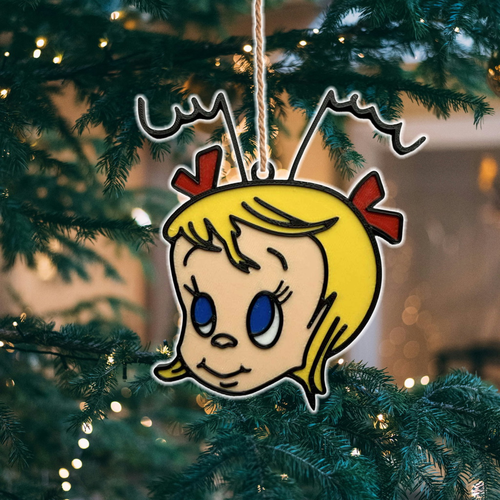 Cindy Lou Who Christmas Ornament (6 or 4 color)