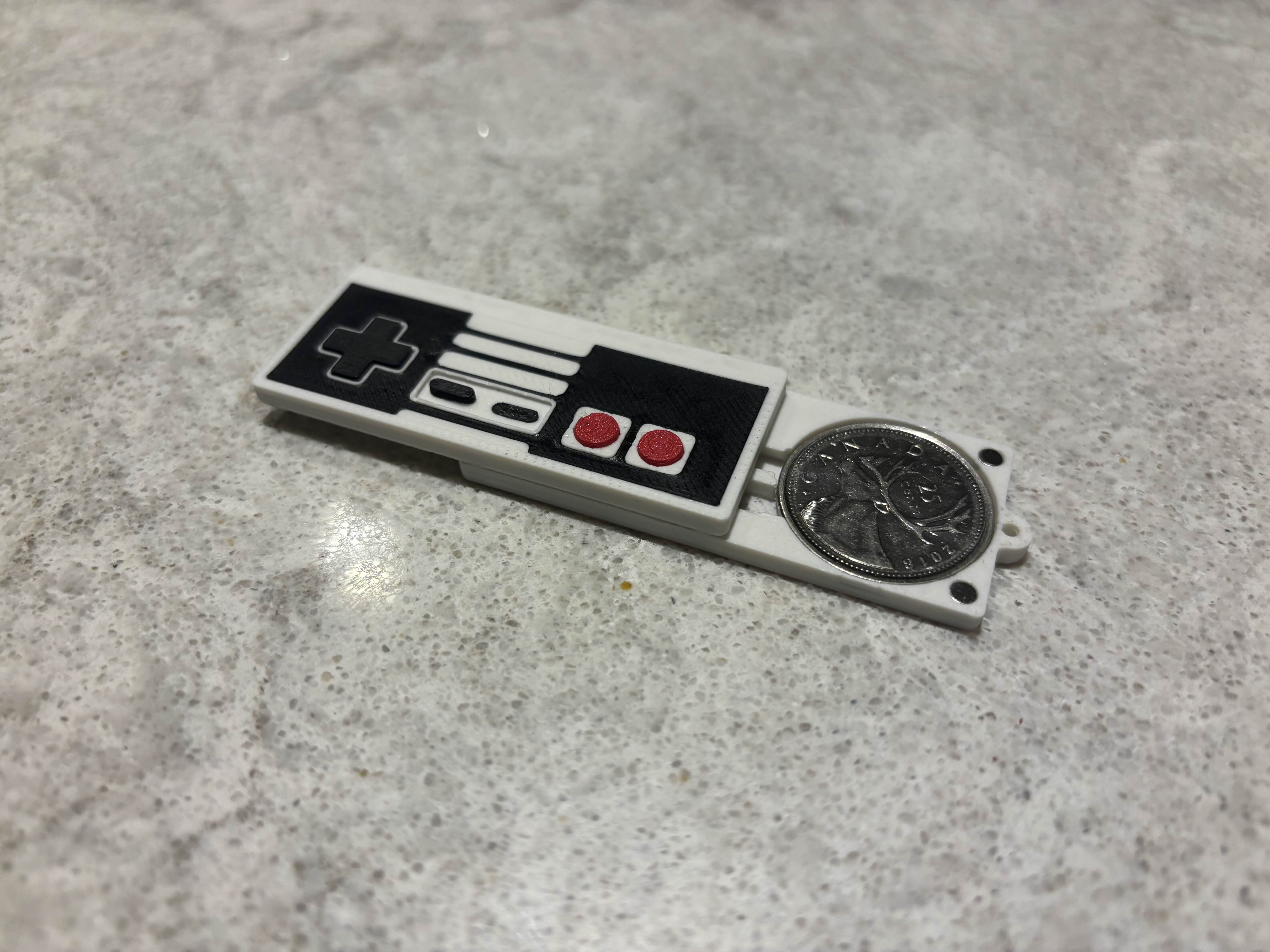 NES Controller Keychain w/ Hidden Coin