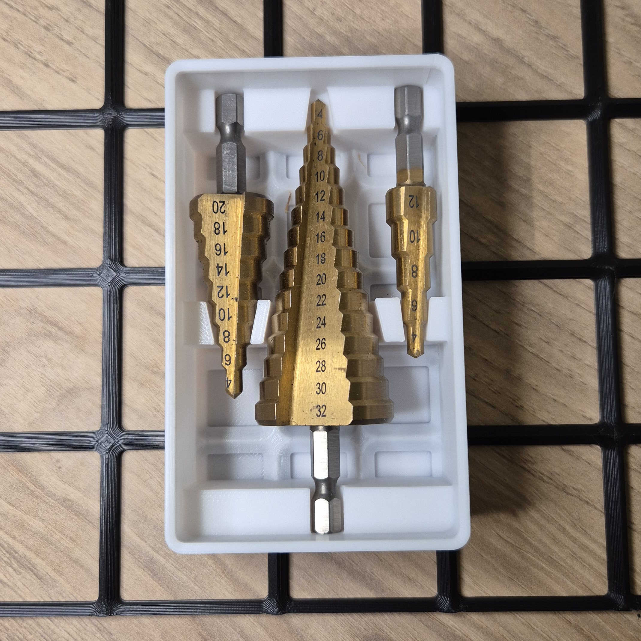 Step Drill Bit Gridfinity Holder (half pitch, stackable) — thumbnail 4