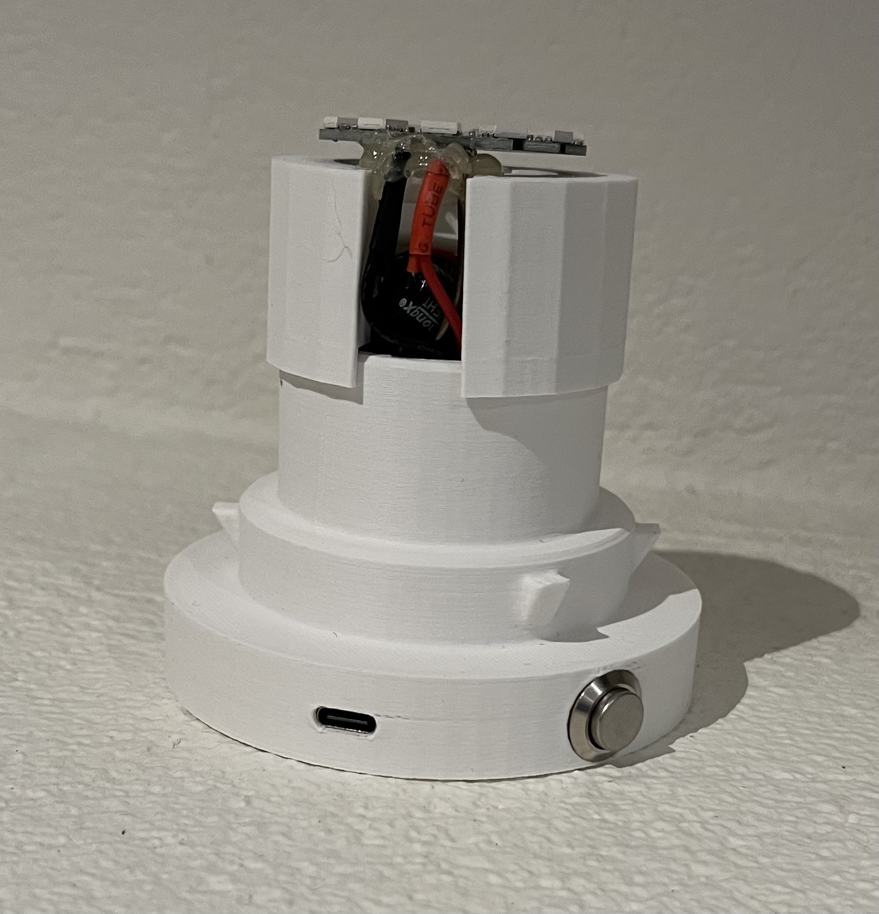 Base for LED-Ring with USB-C, Push Button and lid