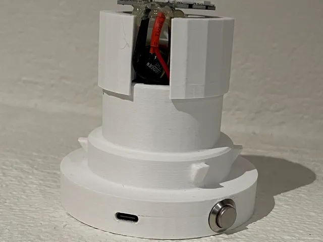 Base for LED-Ring with USB-C, Push Button and lid