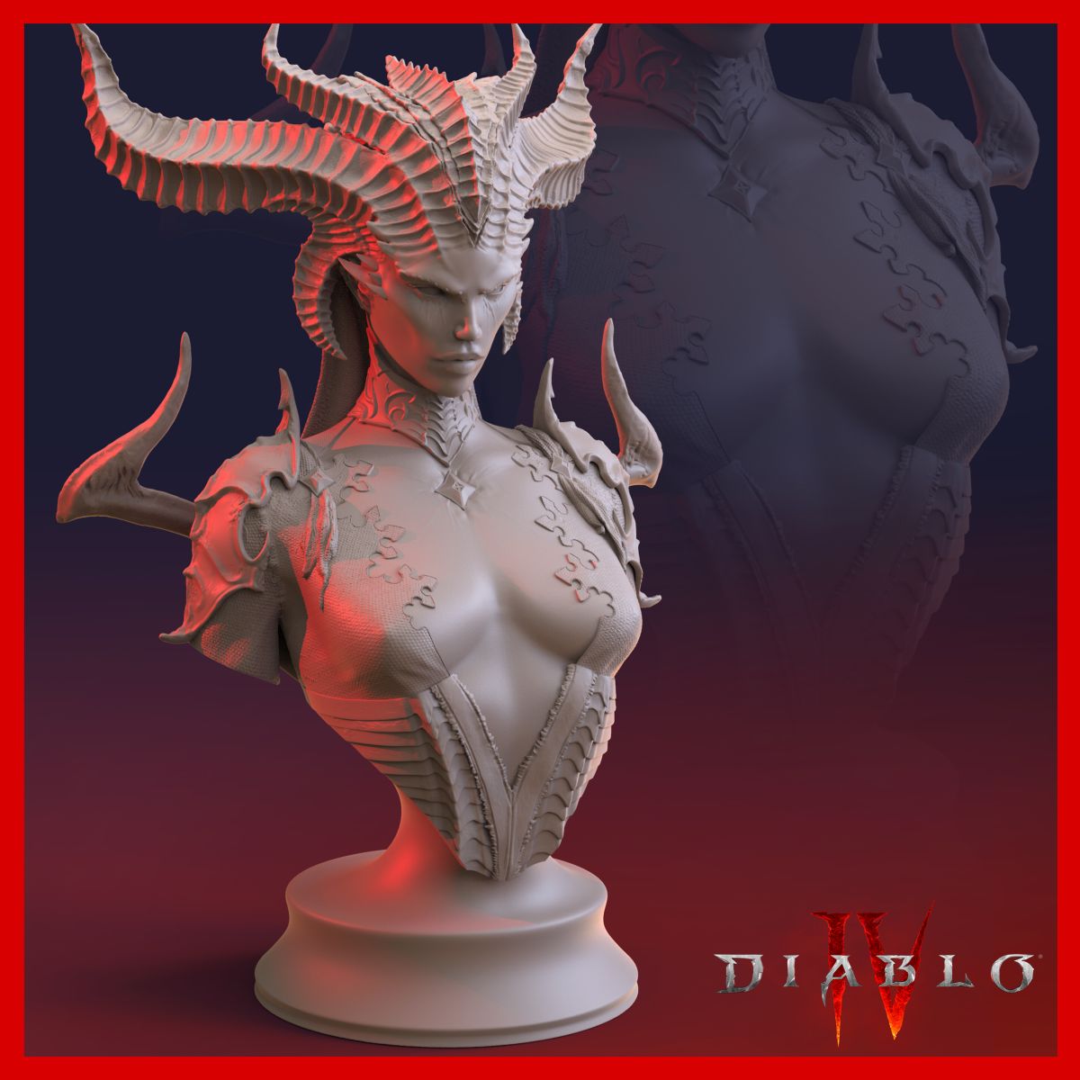 LILITH DIABLO IV BUST 3D PRINT STL