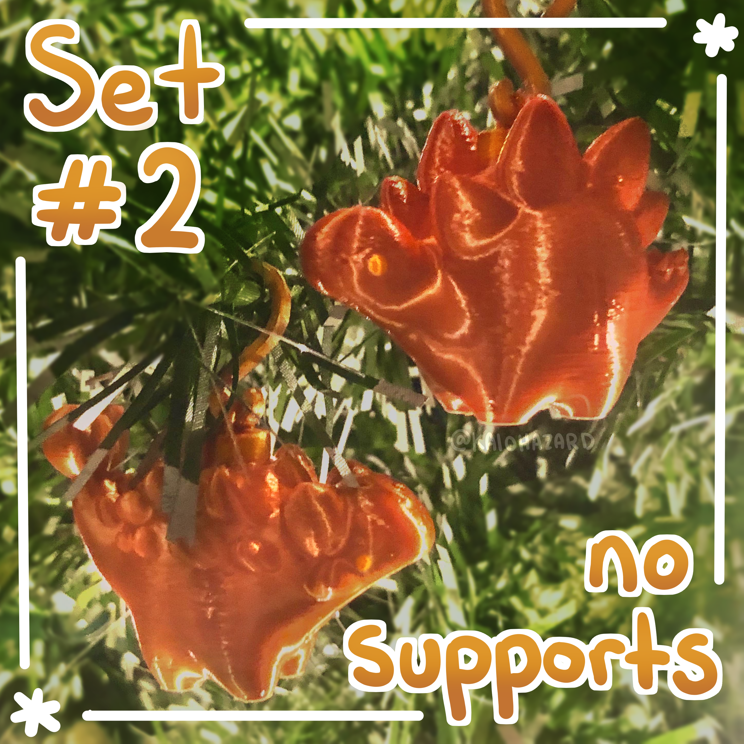 Stegosaurus and Ankylosaurus Dino Christmas Ornaments / Earrings [set 2]