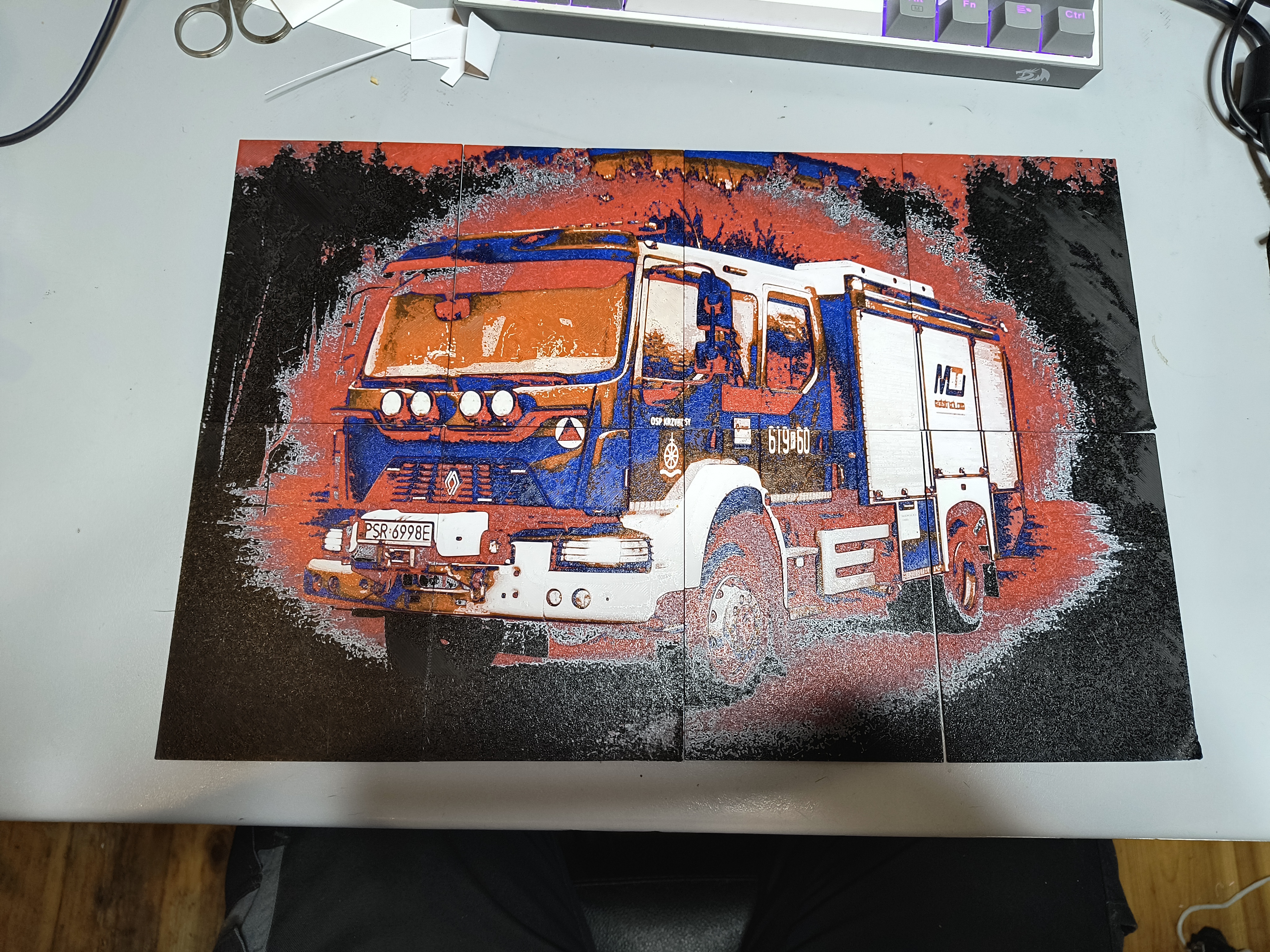 Multicolor firetruck Renault picture