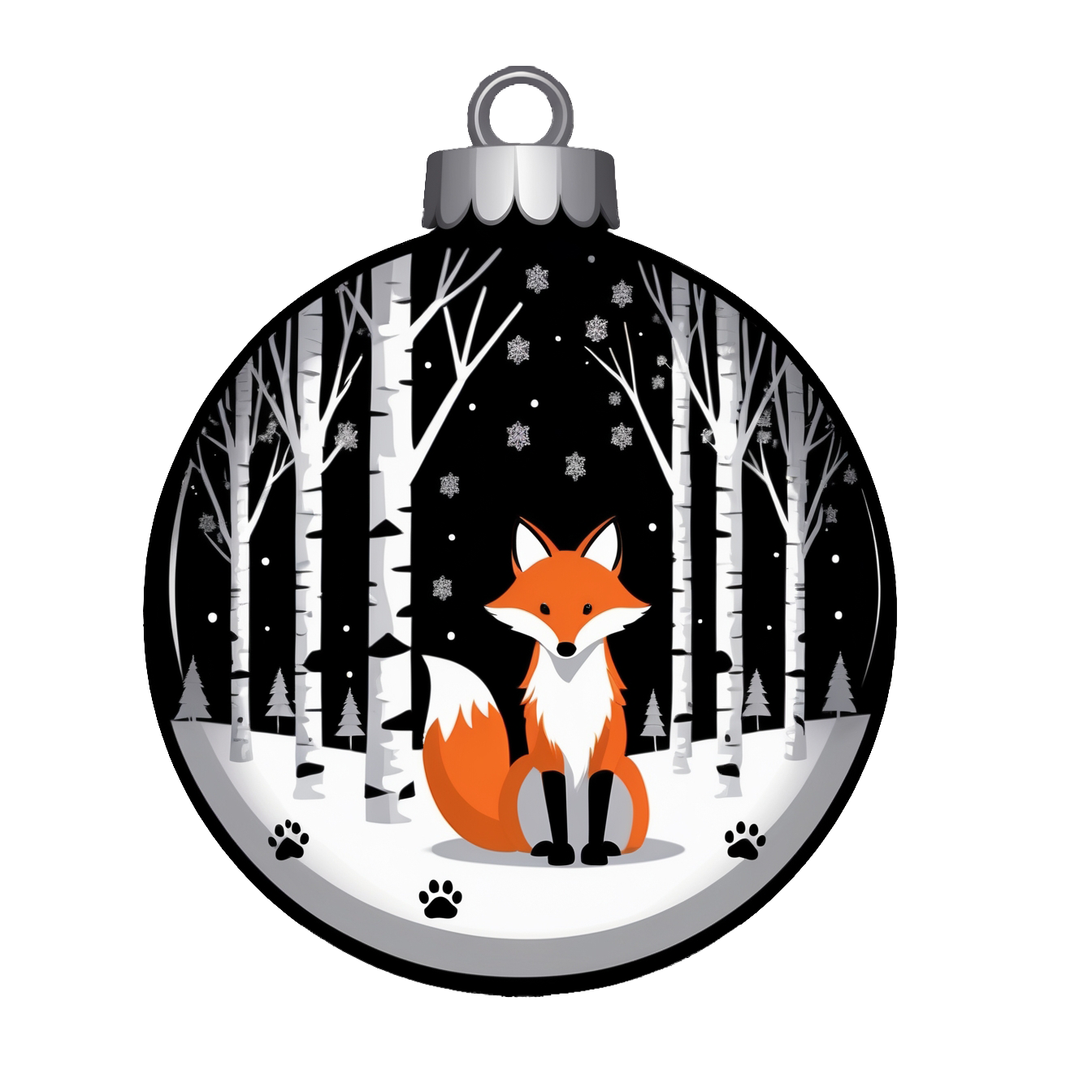 Winter fox bauble