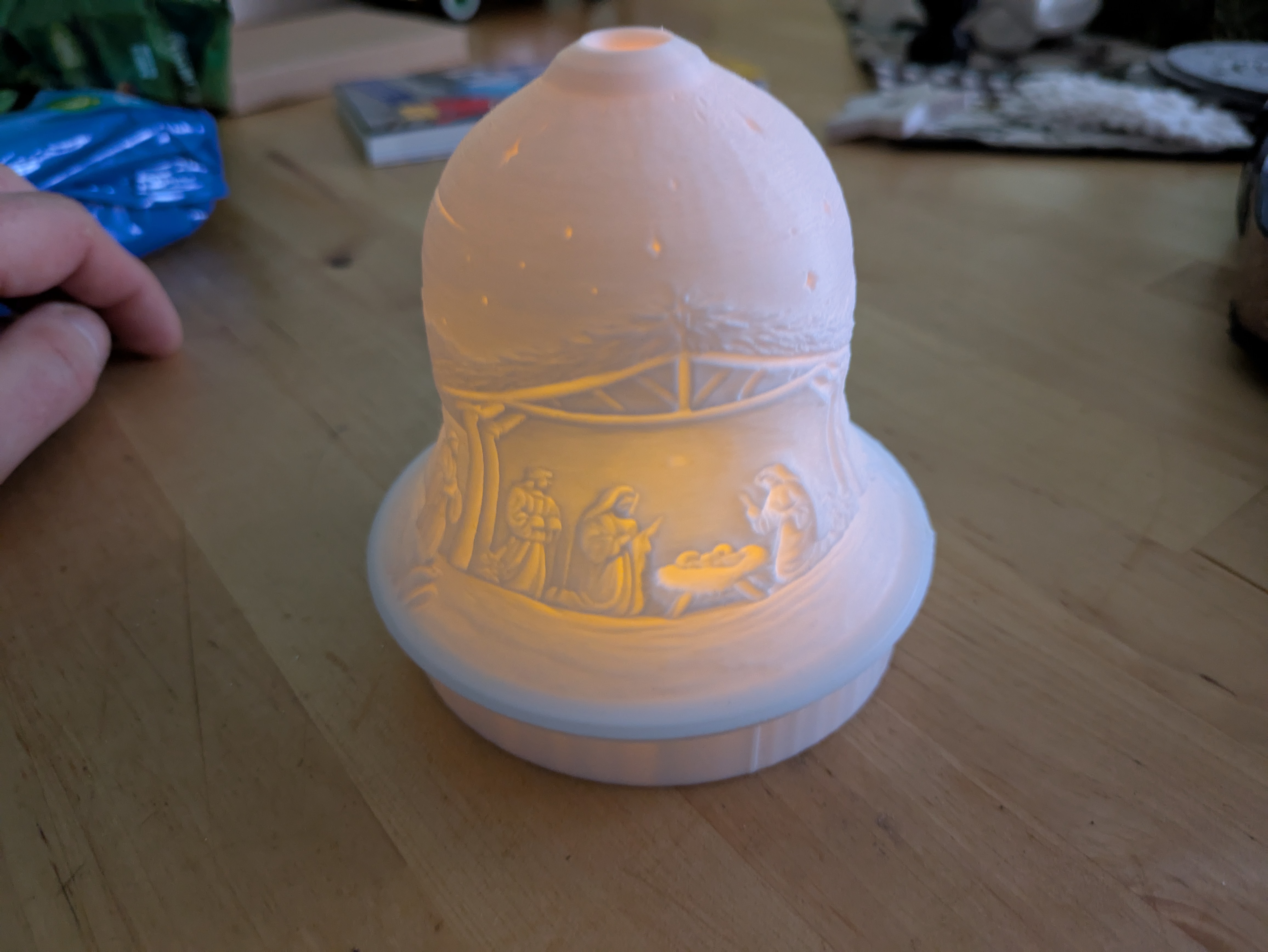 Raiser ring for Christmas Bethlehem Lithopane