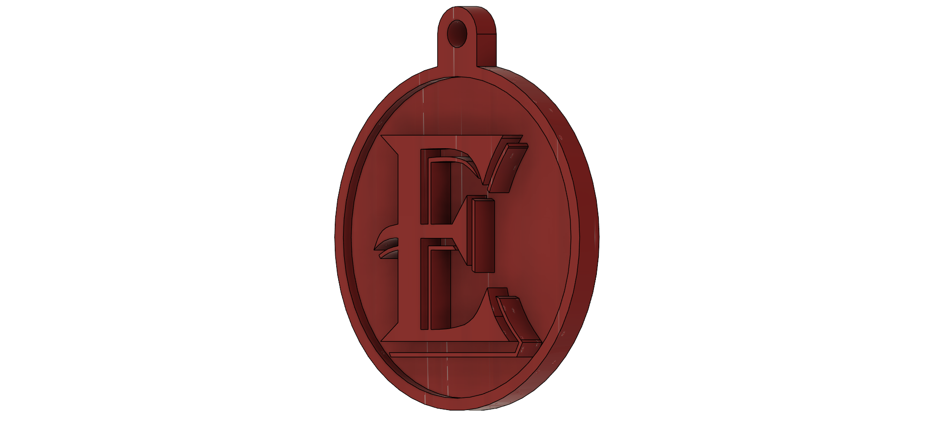 E Letter Keychain: A Stylish 3D Printable Design — miniatura 2