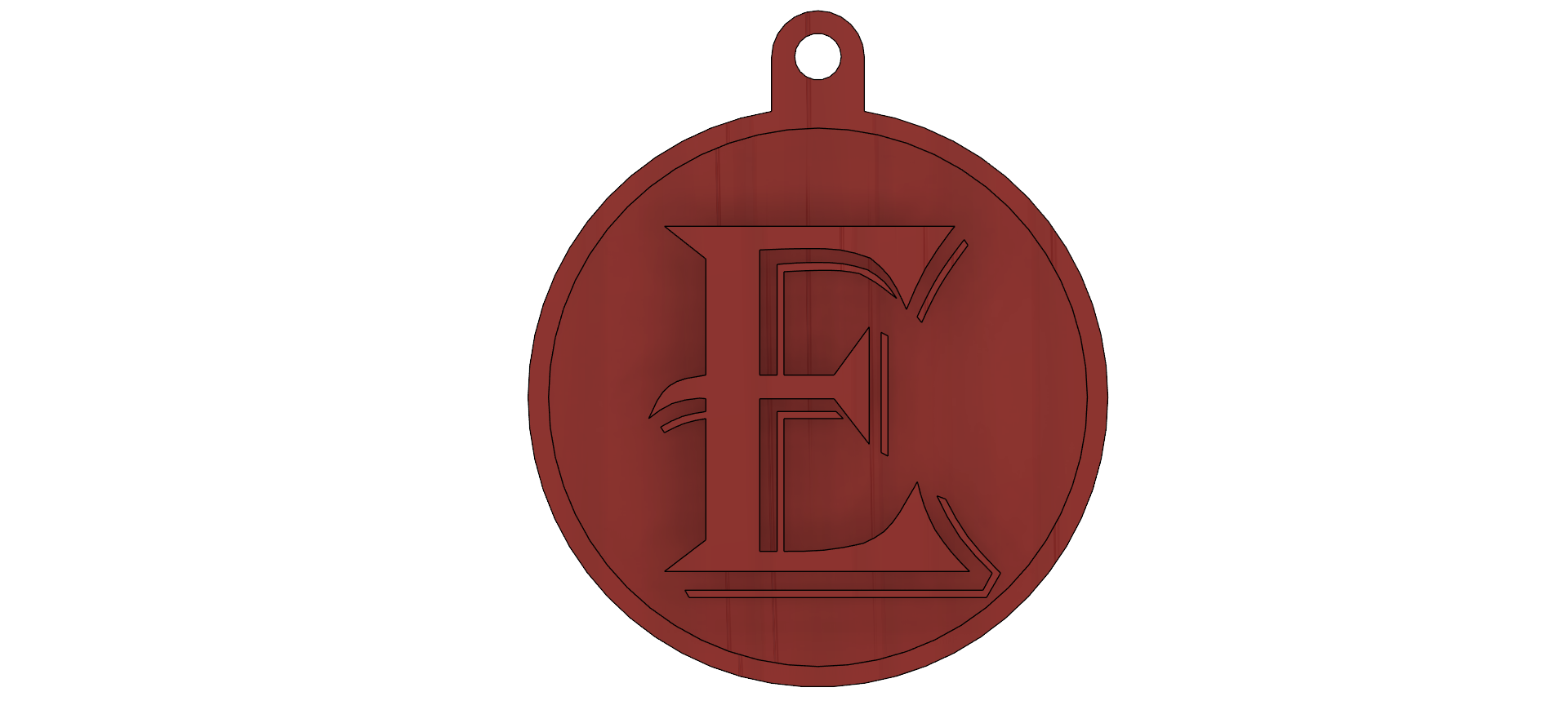 E Letter Keychain: A Stylish 3D Printable Design — miniatura 3