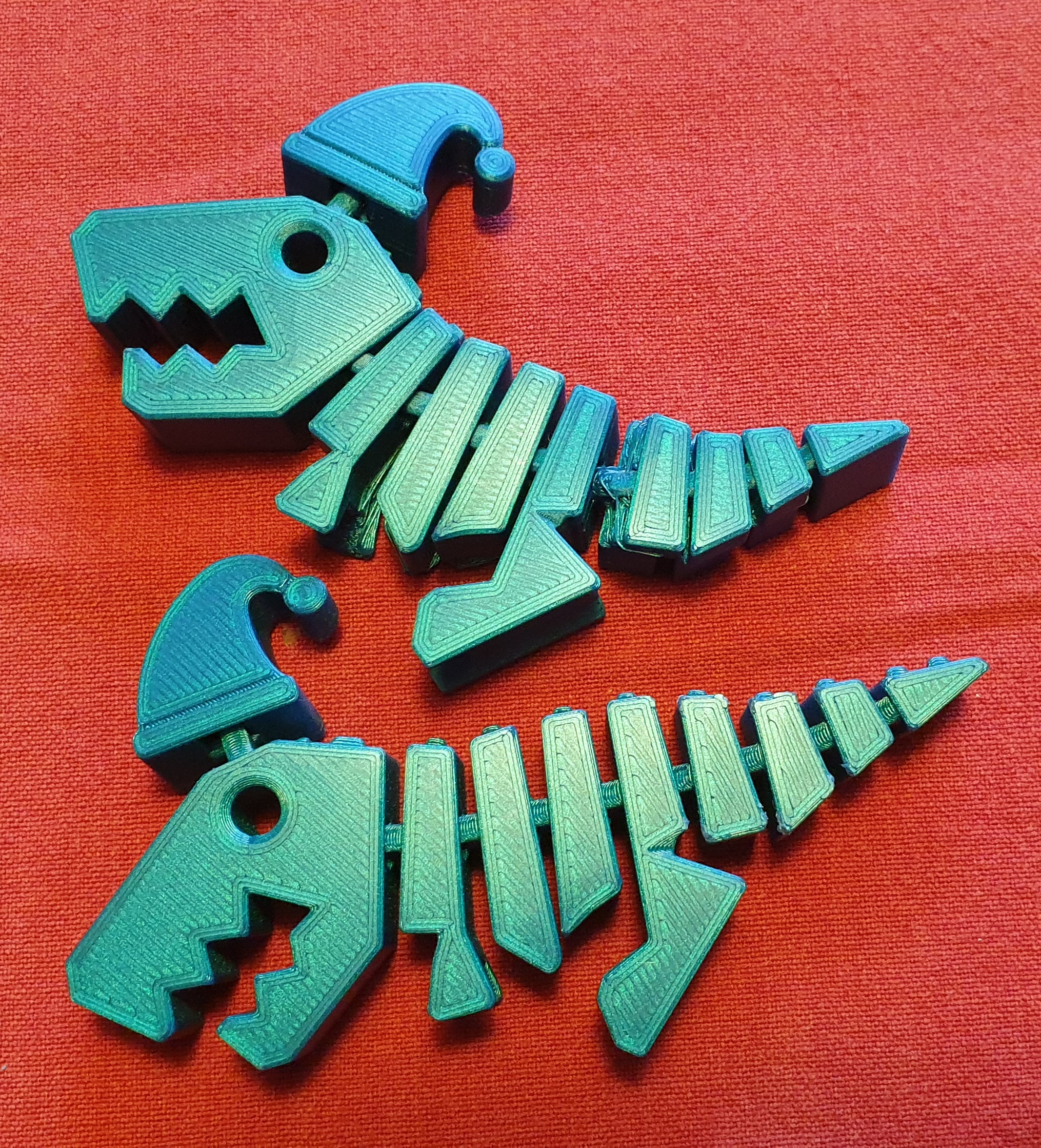 Xmas Flexi Rex with minimal supports for reliable printing