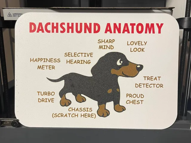 Dachshund Anatomy funny sign