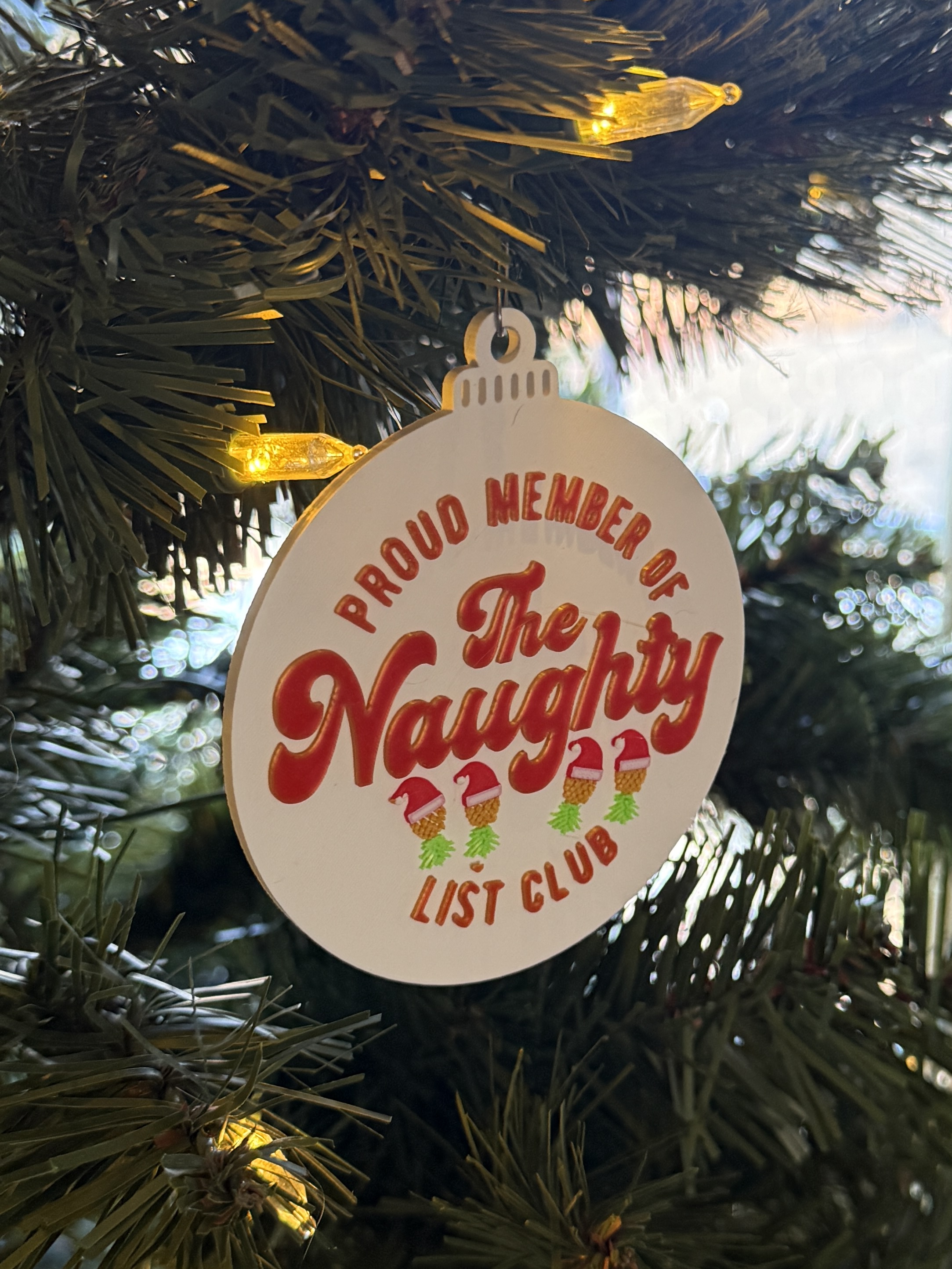 Naughty List Ornament Remix with Pineapples