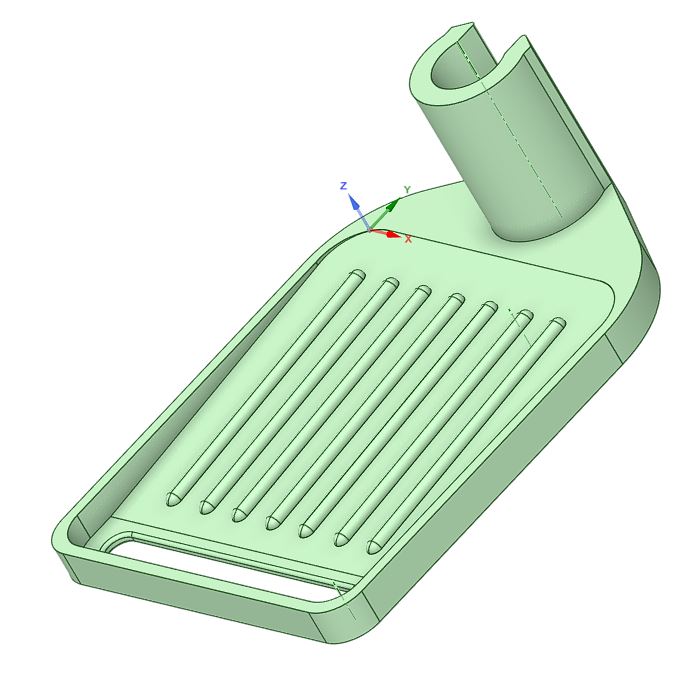 Soap-dish for shower with 18 mm pipe slide.