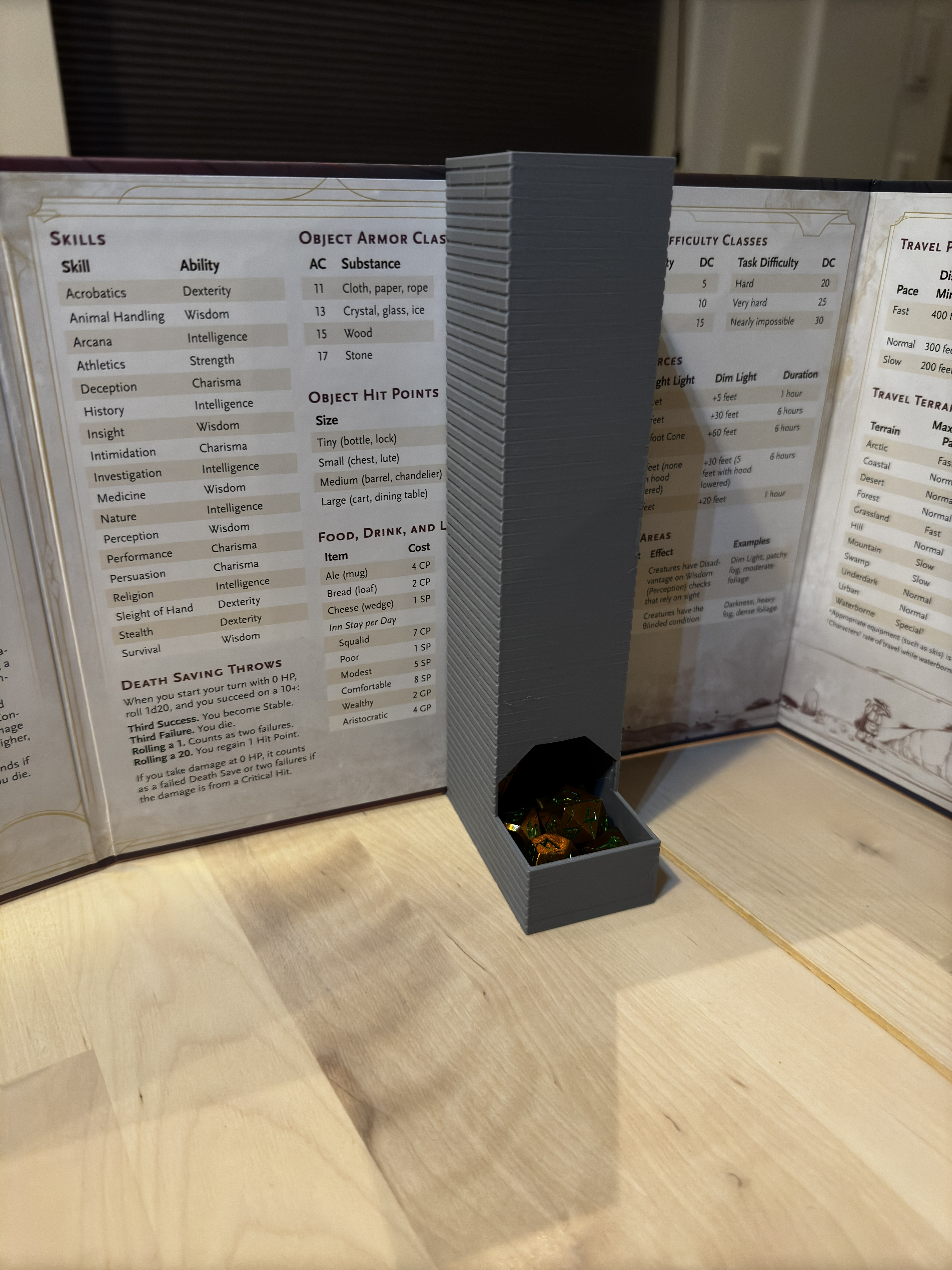 Dicetower for DM screen