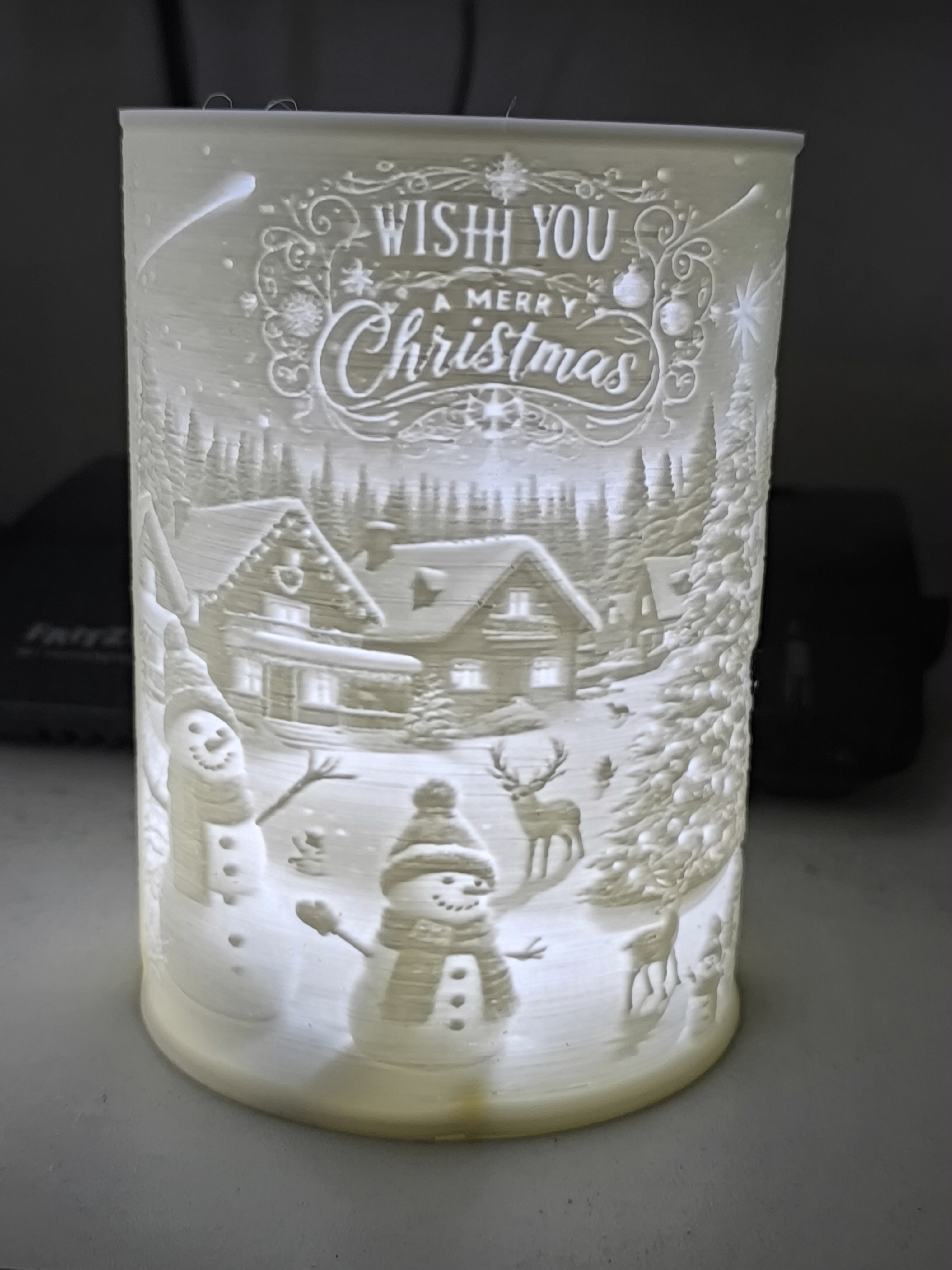 Lithophane Zylinder Merry Christmas