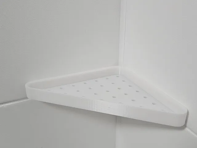 Corner shower shelf