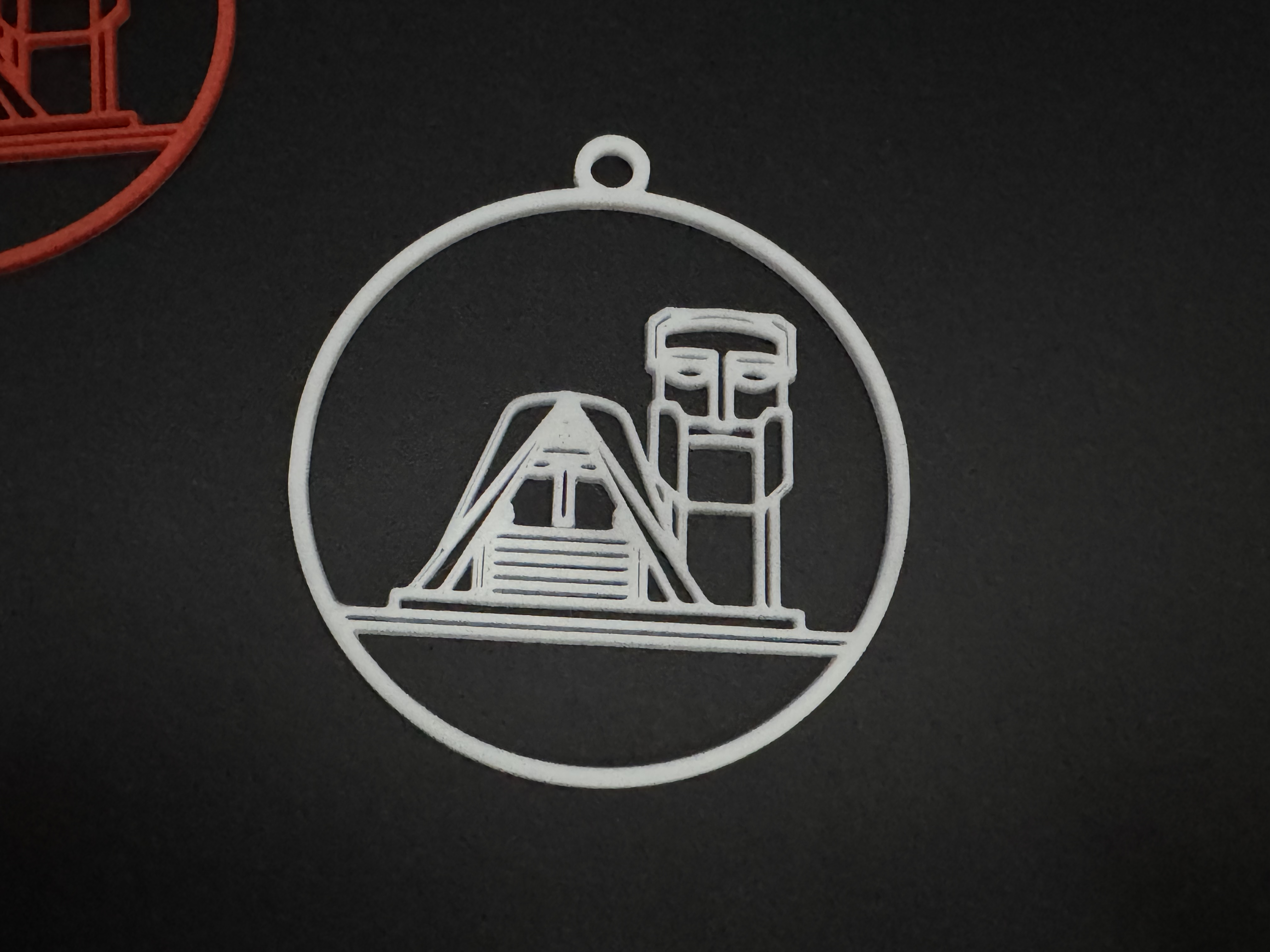 We Are Our Mountains - Tatik Papik (Grandma Grandpa in Armenian) - Line Art Christmas Tree Ornament