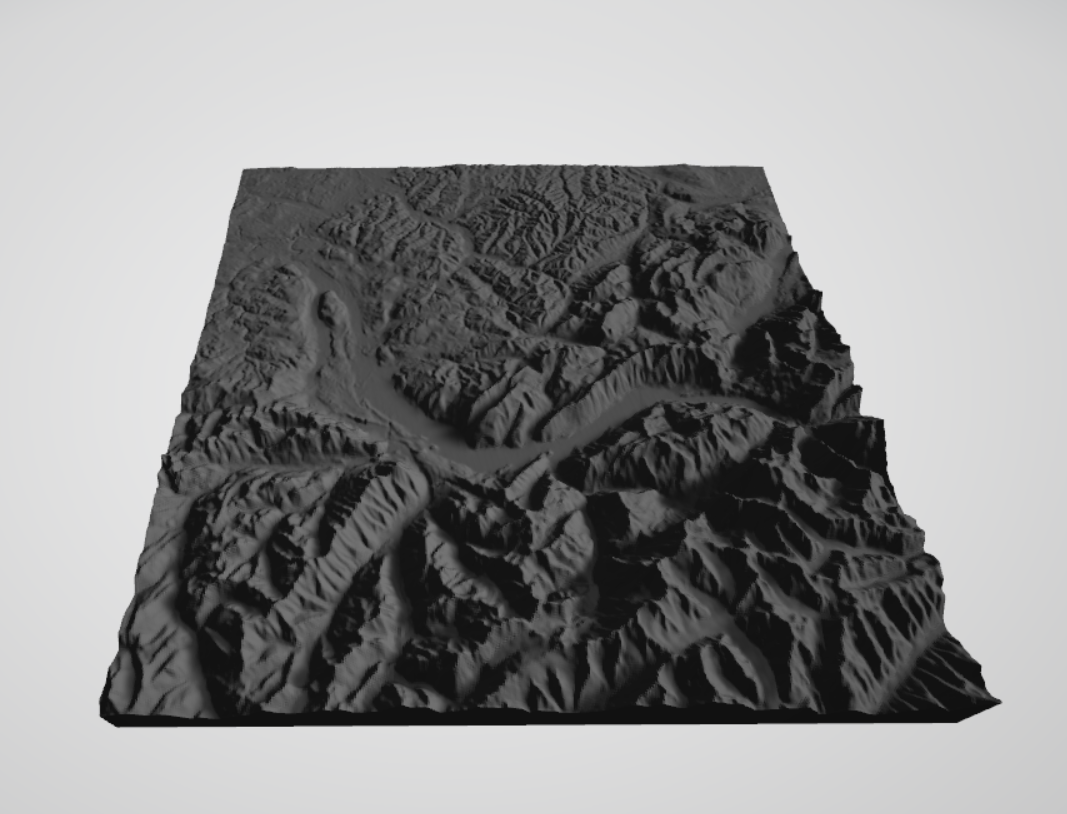 Topography map of Switzerland in the area of the Thunersee and Brienzersee