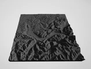 Topography map of Switzerland in the area of the Thunersee and Brienzersee