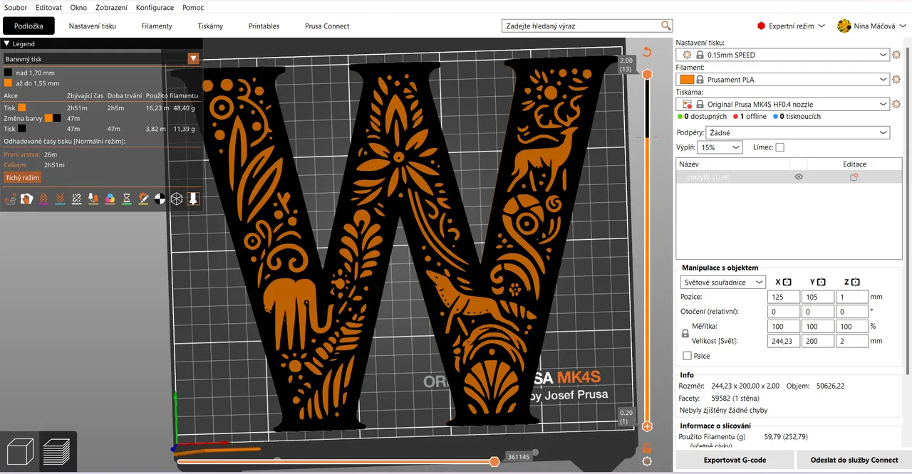 Crazy alphabet: Letter W by Nina Máčová | Download free STL model ...