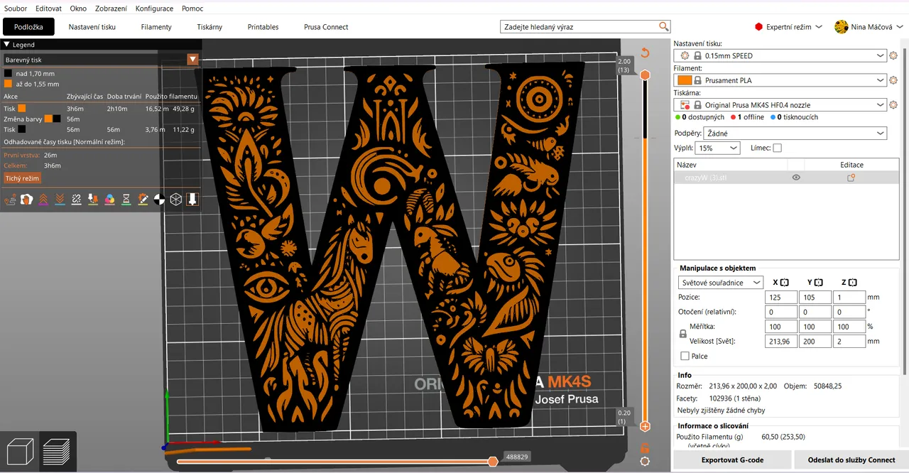 Crazy alphabet: Letter W by Nina Máčová | Download free STL model ...