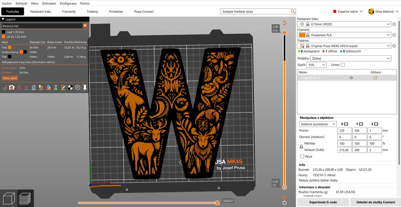 Crazy alphabet: Letter W by Nina Máčová | Download free STL model ...