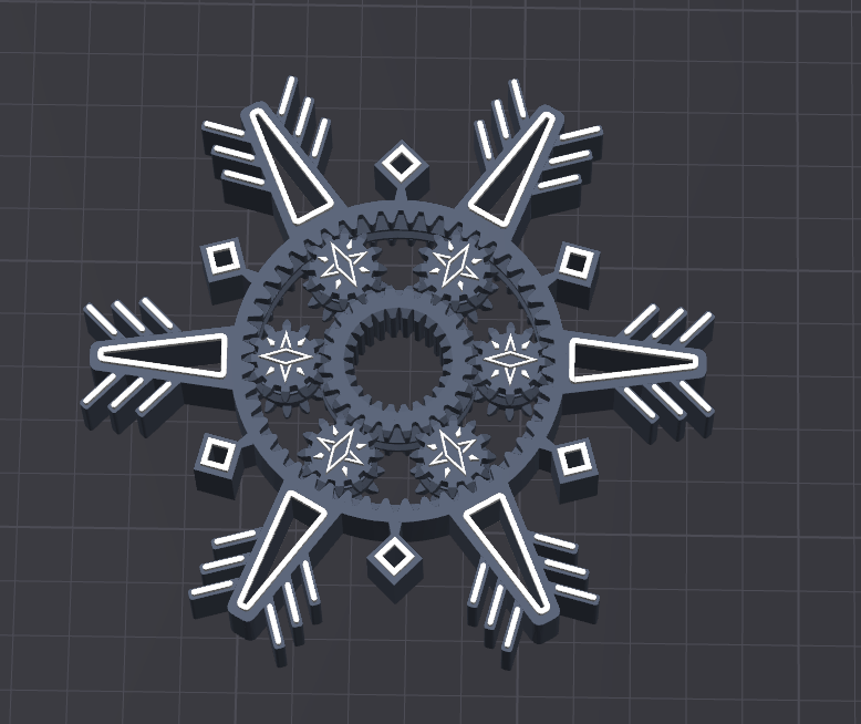 Snowflake - Planetary Gears - Fidget Spinner with finger hole