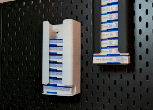 Handkerchief dispenser for IKEA Skadis (T-Clip) 3D model thumbnail