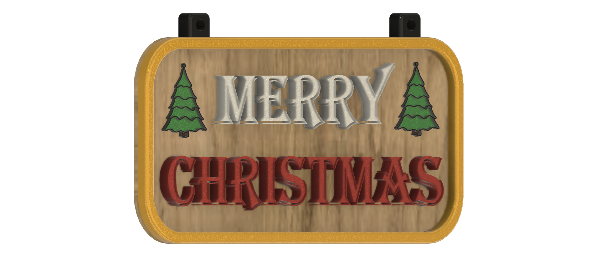 3D Model of "Merry Christmas" Name Board