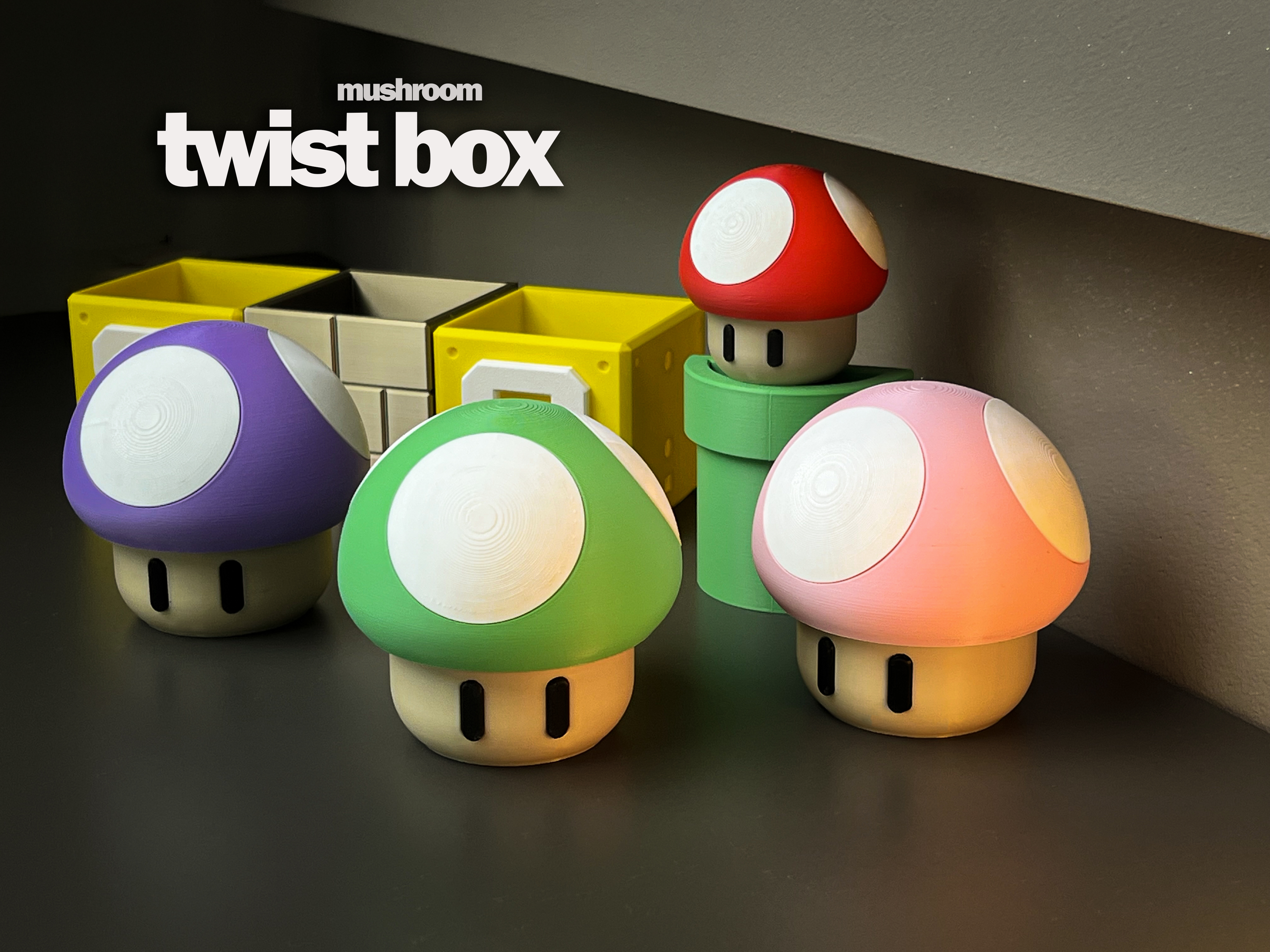 Super Mario 1up mushroom Pilz container box game
