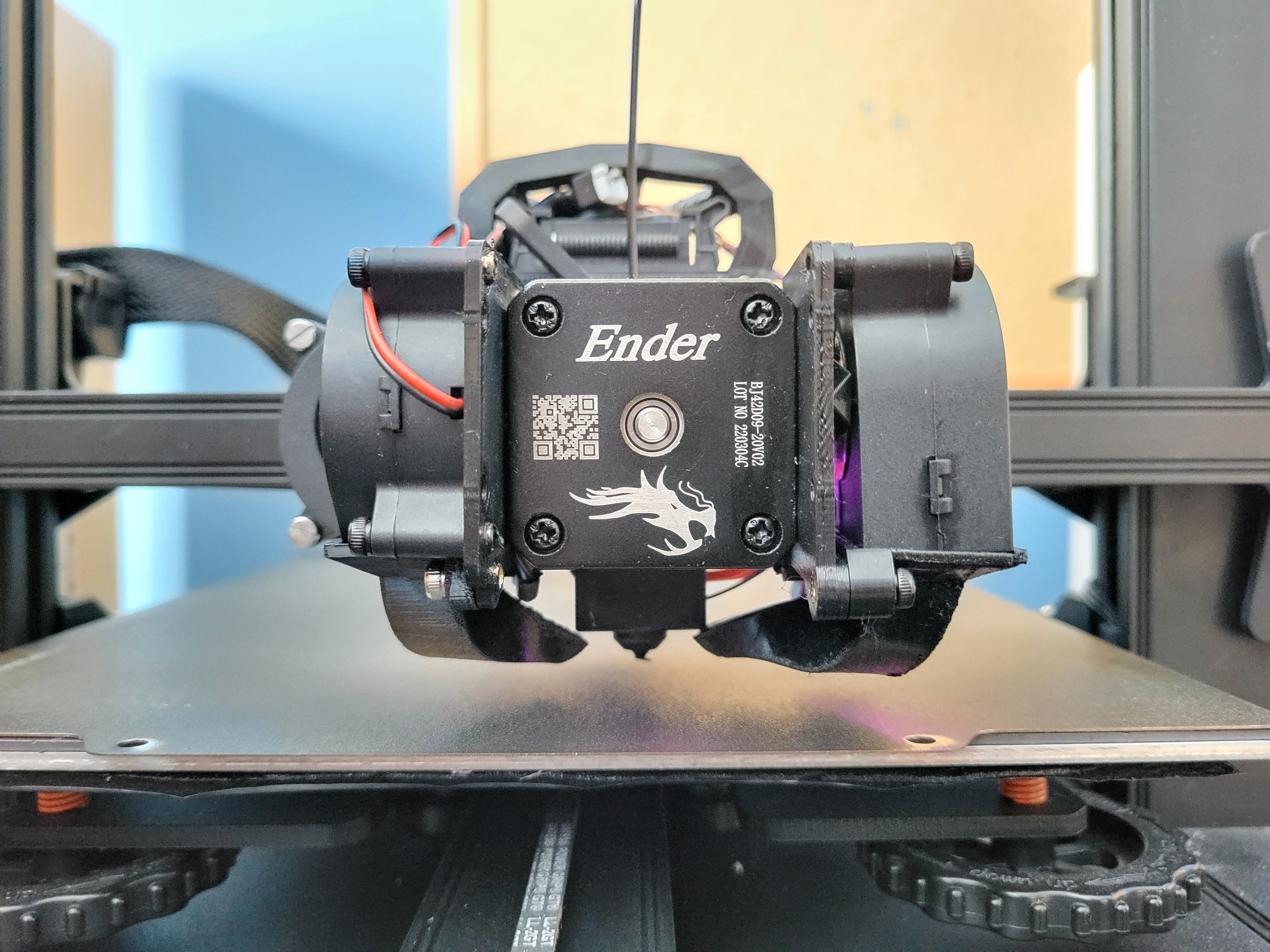 Ender sprite extruder air duct dual 4020 fan. Ender 3 S1.
