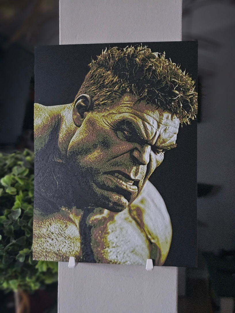 Hulk Hueforge 3D Printed Texture Wall Art