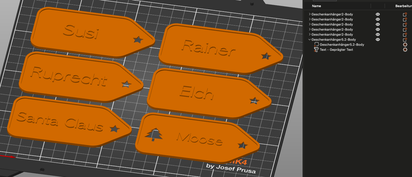 Weihnacht Geschenkanhänger / Christmas gift tag parametric