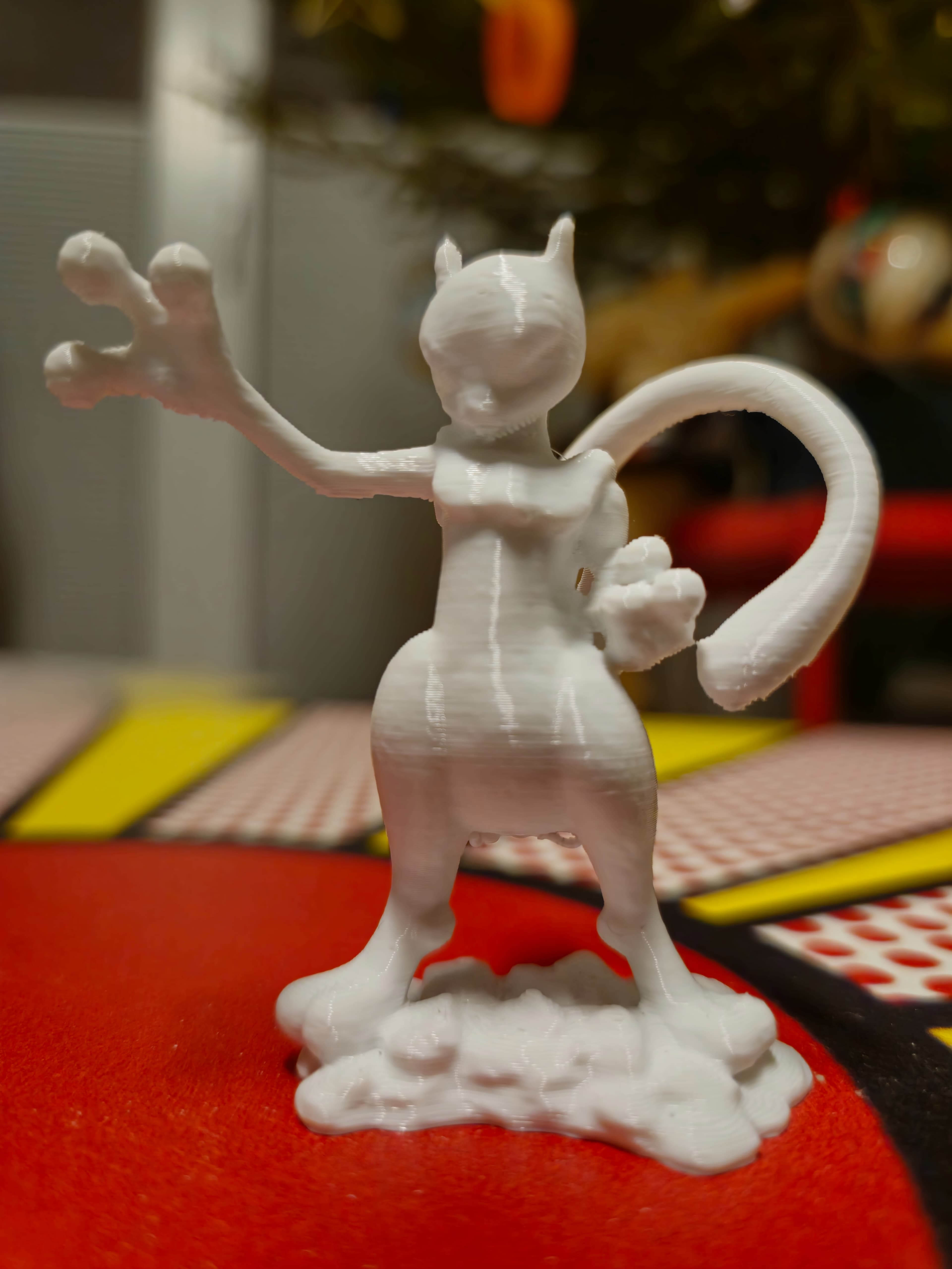 Mewtwo Pokemon simplified, flat base with magnet space