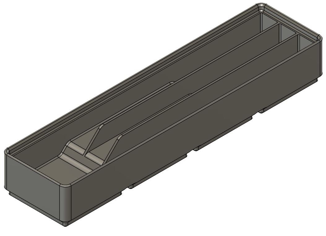 Gridfinity - Tray for Tweezers or Pick (1x4)