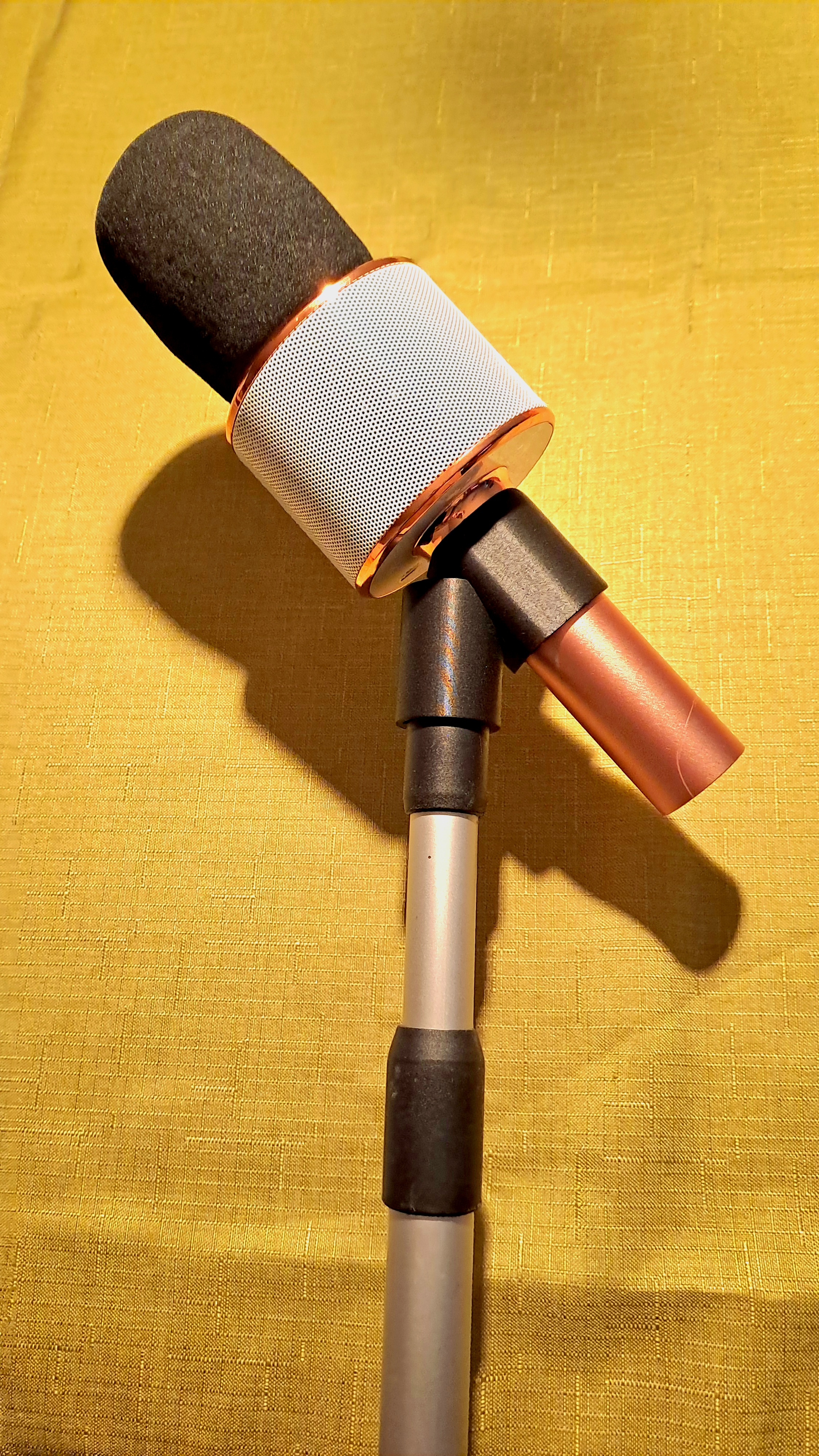 Karaoke Microphone Stand from broomstick