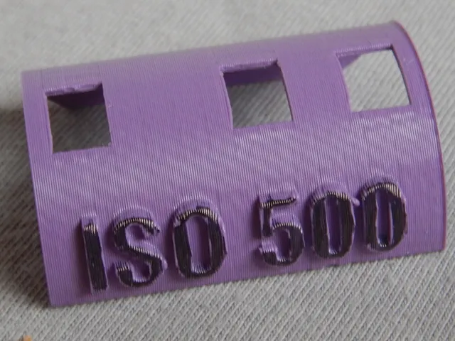 Schablone für DX-Code ISO 500; Template for DX code ISO 500