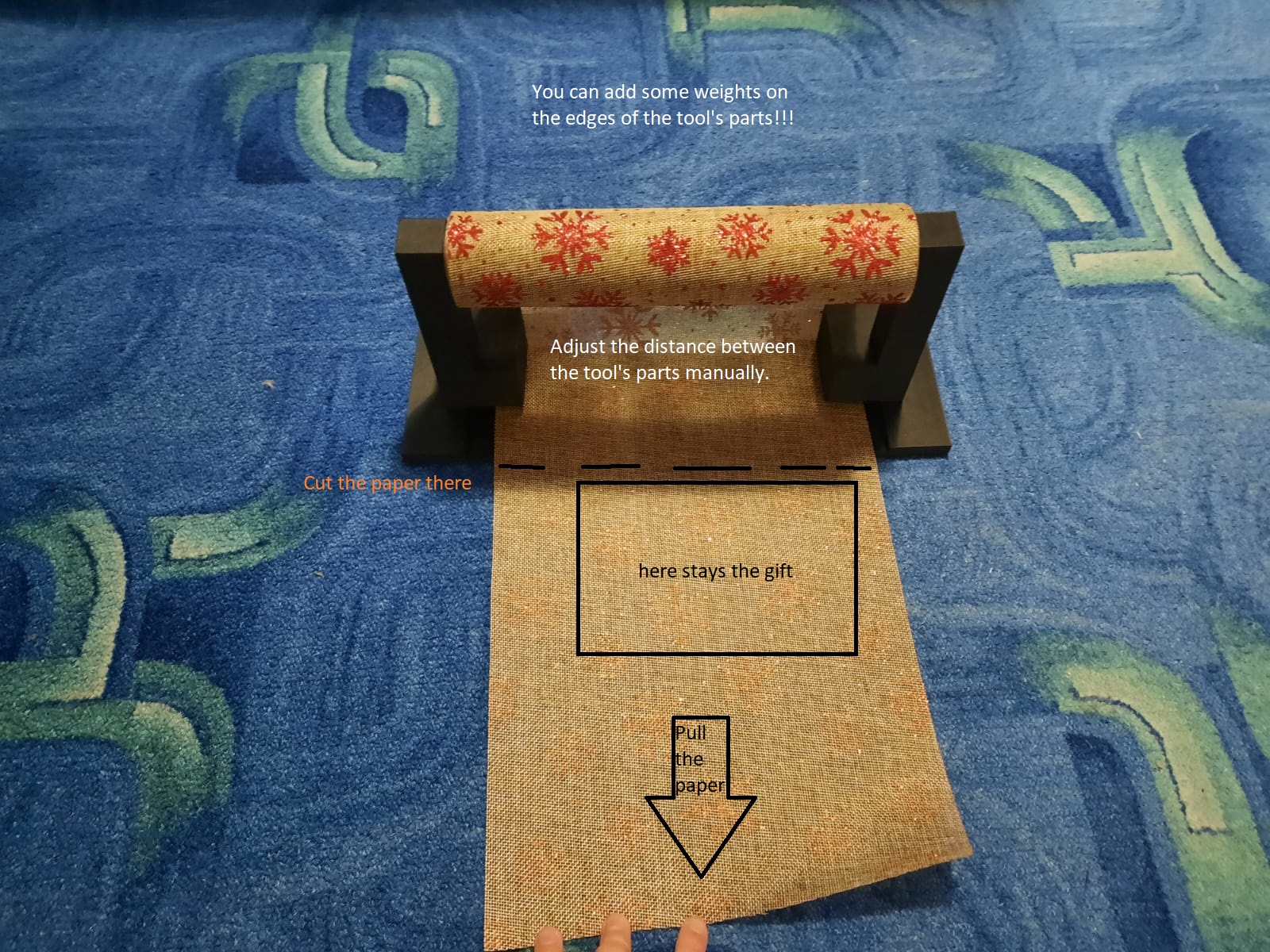 Gift wrapping helper tool