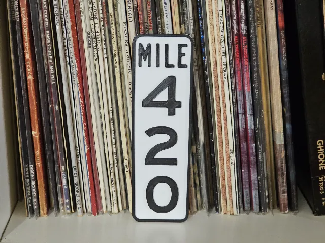 Mile 420 road sign