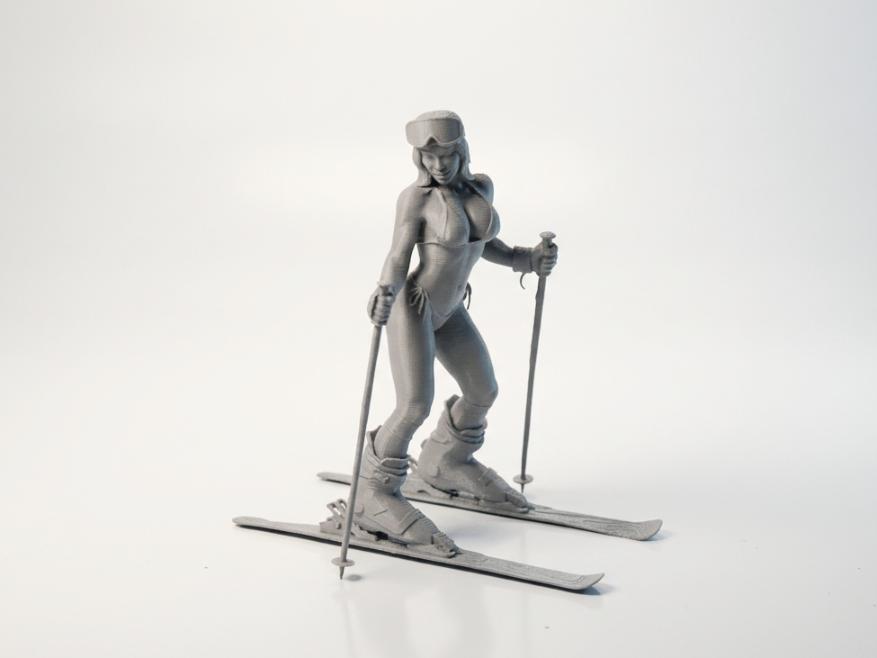 Skiing Woman Figurine Sports Collectible 3D Printable