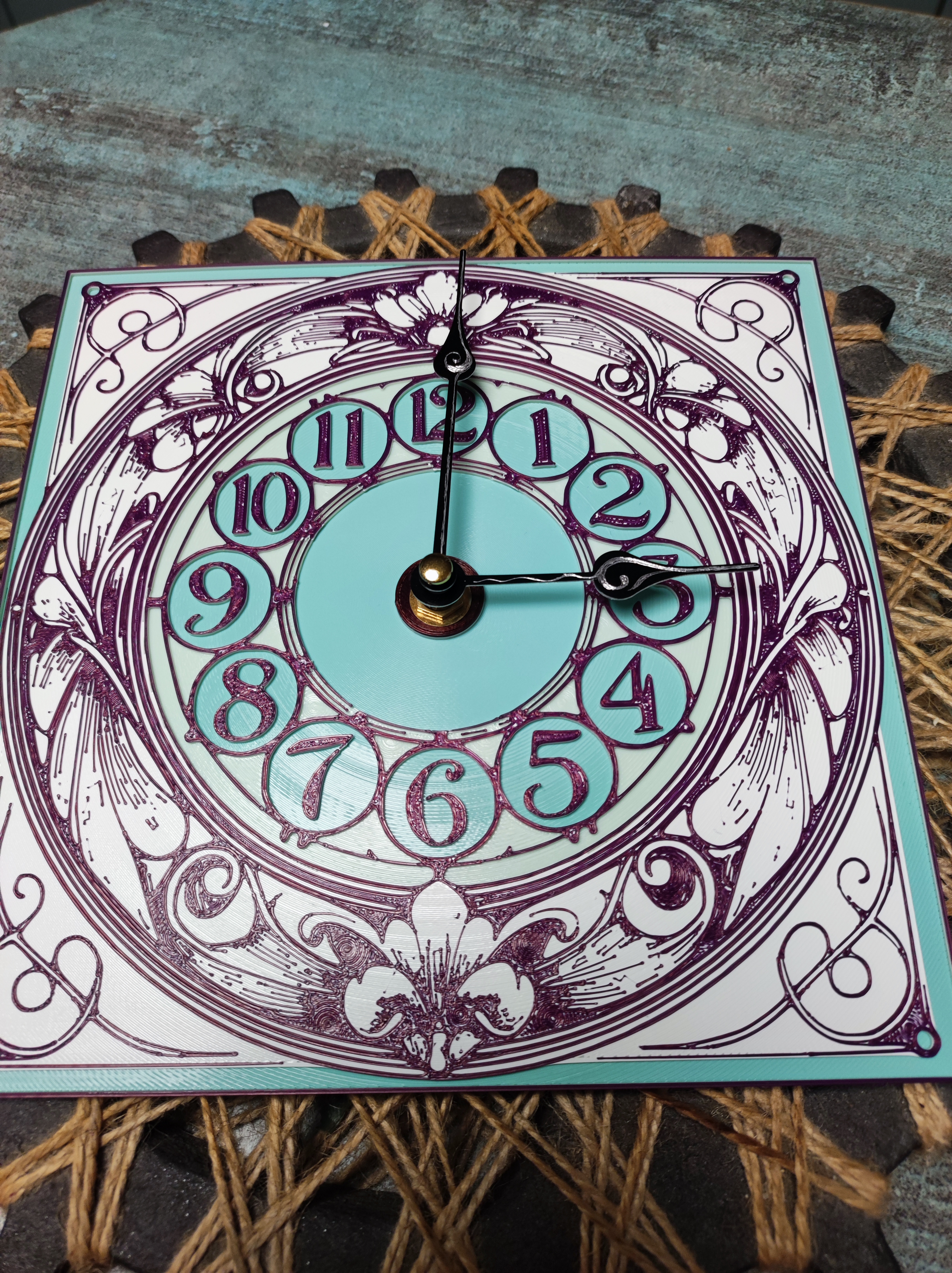 Square flower clock face (clock dial) (1)