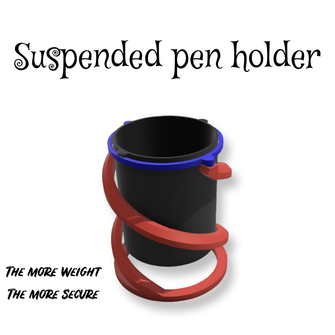 suspended pen holder supports recommended but not required