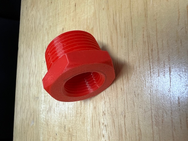 Reducer between 1" male to 1/2" female threaded pipes