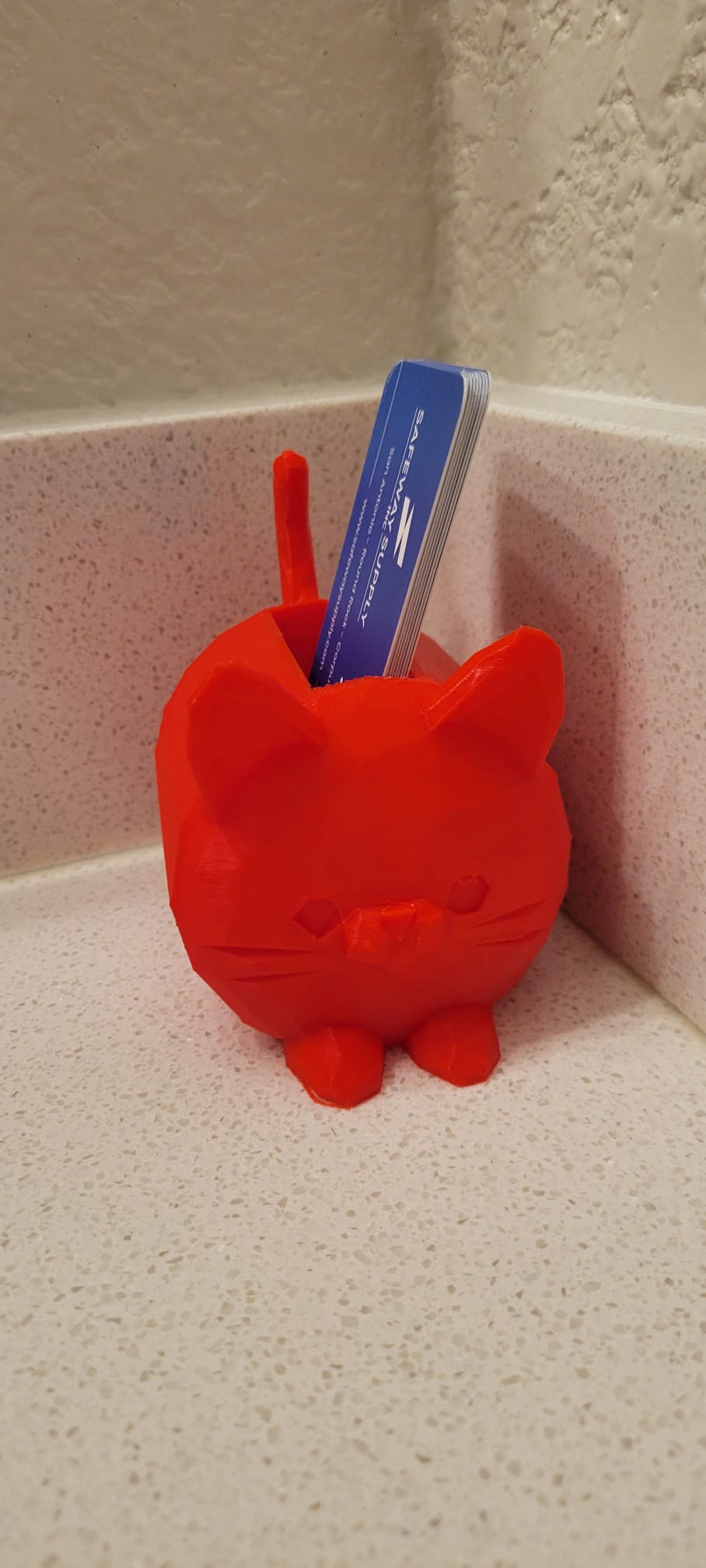 Low Poly Neko Cat business card holder =^._.^=